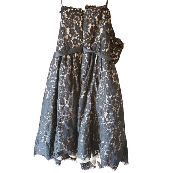Robert Rodriguez Neiman Marcus Target Black Lace Strapless Party Dress Size 4 - Picture 4 of 6